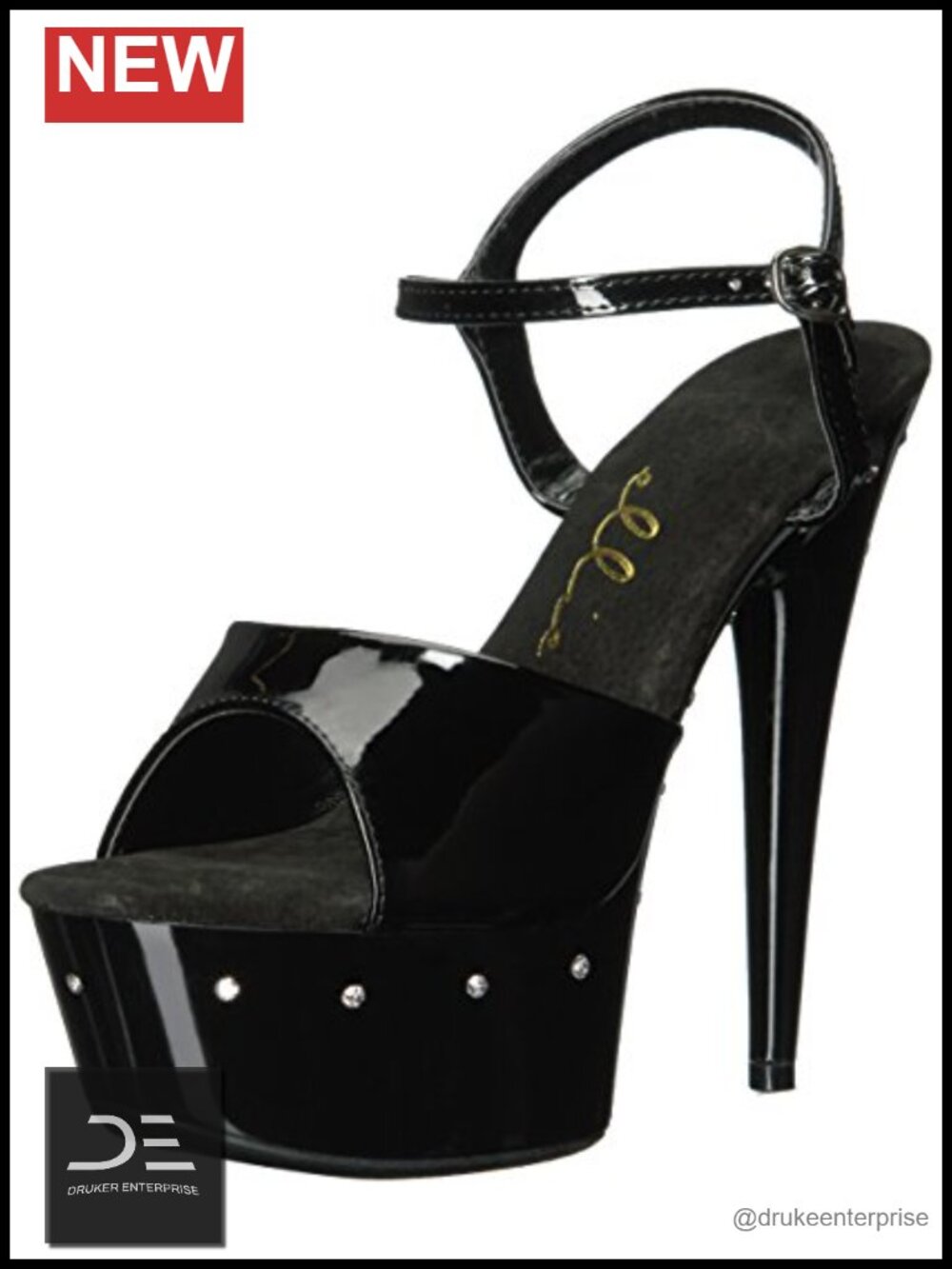 Women's Sparkly Rhinestone Platform Dress Sandals - Peep Toe Ankle Strap Heels